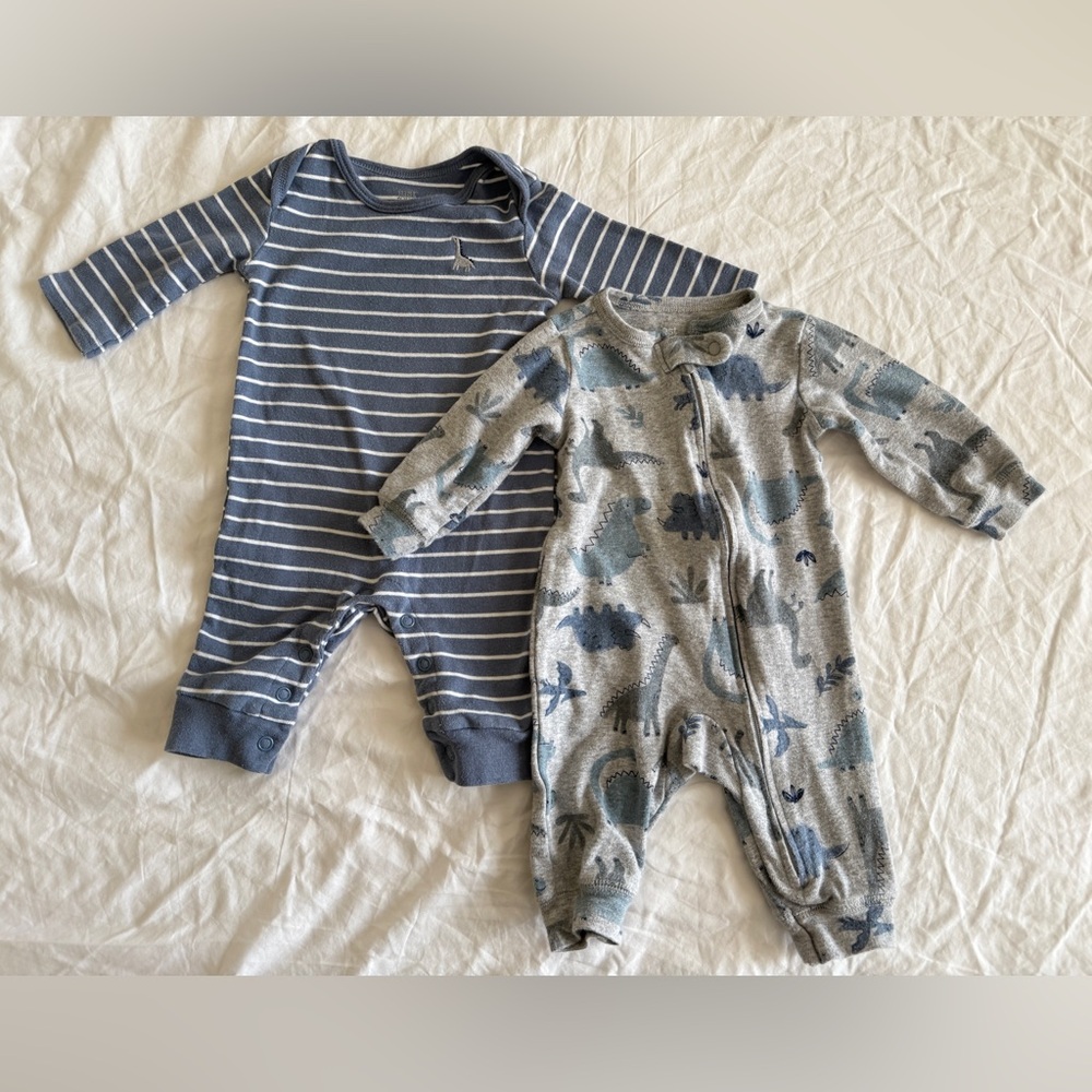 Just One You Carter’s  Dinosaur Romper Bodysuit 3 Months 2 PCS/ 1 Sets